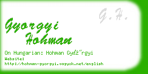 gyorgyi hohman business card